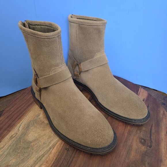 Andrew Marc Wymore Suede Engineer Boots Tan 2570 Men's 10.5 - Picture 12 of 12